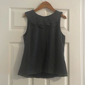 Jcrew navy / white polka dot blouse